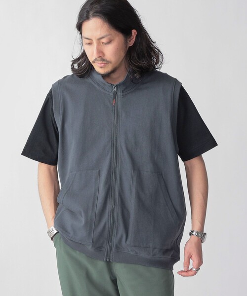 HINSON(ヒンソン)の「*【SHIPS別注】HINSON: スタンド ジップ カットソー ベスト(ベスト・メンズ・オレンジ/ネイビー/ダークグレー/キャメル・MEDIUM/LARGE)」の16枚目の写真