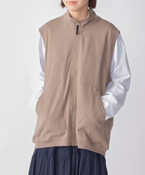HINSON(ヒンソン)の「*【SHIPS別注】HINSON: スタンド ジップ カットソー ベスト(ベスト・メンズ・オレンジ/ネイビー/ダークグレー/キャメル・MEDIUM/LARGE)」の17枚目の写真