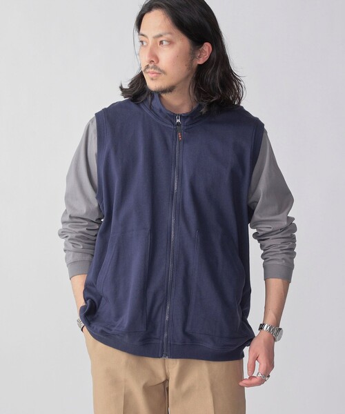 HINSON(ヒンソン)の「*【SHIPS別注】HINSON: スタンド ジップ カットソー ベスト(ベスト・メンズ・オレンジ/ネイビー/ダークグレー/キャメル・MEDIUM/LARGE)」の18枚目の写真
