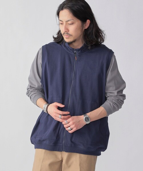 HINSON(ヒンソン)の「*【SHIPS別注】HINSON: スタンド ジップ カットソー ベスト(ベスト・メンズ・オレンジ/ネイビー/ダークグレー/キャメル・MEDIUM/LARGE)」の19枚目の写真