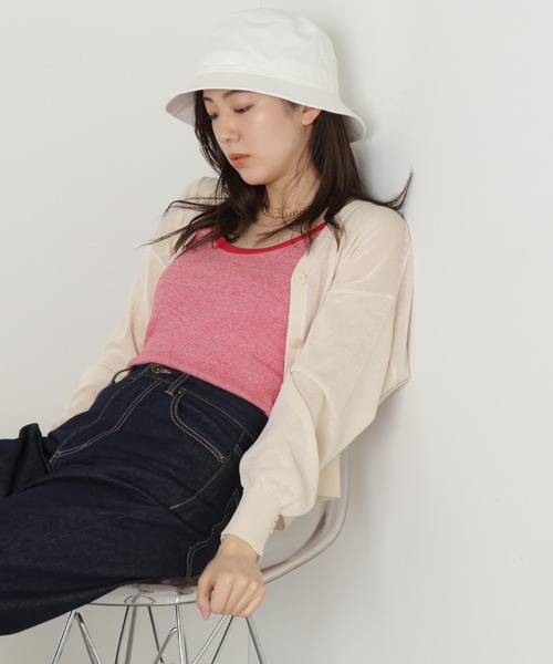 FREE'S MART(フリーズマート)の「【ピンクカラーWEB限定】◆シアー短丈カーディガン(カーディガン/ボレロ・レディース・ブラック/ホワイト/パープル/ピンク/オレンジ・FREE)」の8枚目の写真