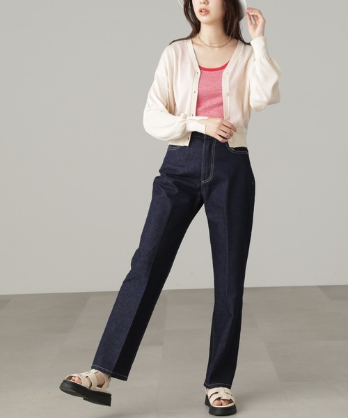 FREE'S MART(フリーズマート)の「【ピンクカラーWEB限定】◆シアー短丈カーディガン(カーディガン/ボレロ・レディース・ブラック/ホワイト/パープル/ピンク/オレンジ・FREE)」の10枚目の写真