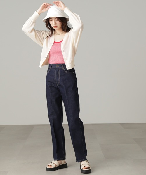 FREE'S MART(フリーズマート)の「【ピンクカラーWEB限定】◆シアー短丈カーディガン(カーディガン/ボレロ・レディース・ブラック/ホワイト/パープル/ピンク/オレンジ・FREE)」の12枚目の写真