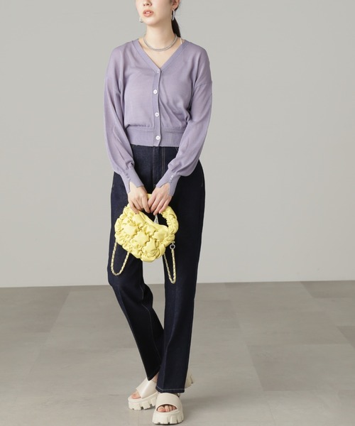 FREE'S MART(フリーズマート)の「【ピンクカラーWEB限定】◆シアー短丈カーディガン(カーディガン/ボレロ・レディース・ブラック/ホワイト/パープル/ピンク/オレンジ・FREE)」の17枚目の写真