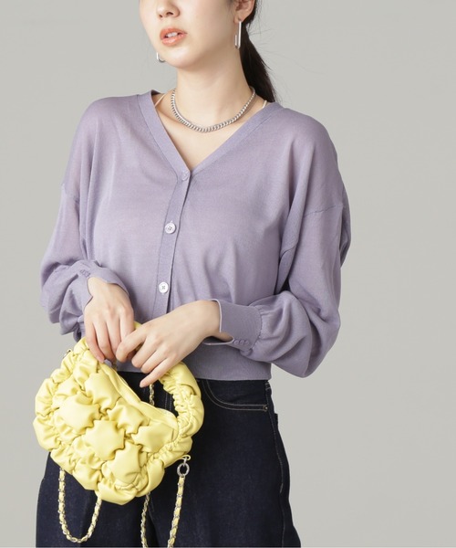 FREE'S MART(フリーズマート)の「【ピンクカラーWEB限定】◆シアー短丈カーディガン(カーディガン/ボレロ・レディース・ブラック/ホワイト/パープル/ピンク/オレンジ・FREE)」の15枚目の写真