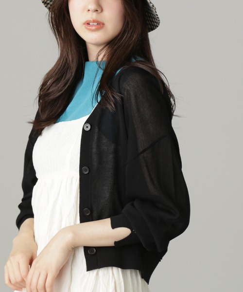 FREE'S MART(フリーズマート)の「【ピンクカラーWEB限定】◆シアー短丈カーディガン(カーディガン/ボレロ・レディース・ブラック/ホワイト/パープル/ピンク/オレンジ・FREE)」の20枚目の写真