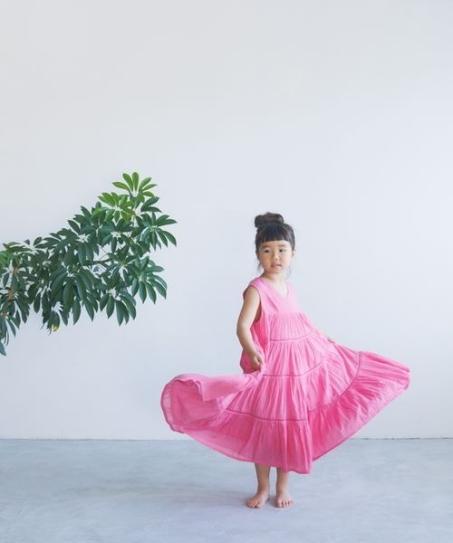 LOWRYS FARM（ローリーズファーム）の「ボイルティアードノースリーブワンピース　187057（ワンピース・キッズ・パープル/ピンク/イエロー/グリーン・110cm/120cm/130cm/140cm/150cm）」の6枚目の写真