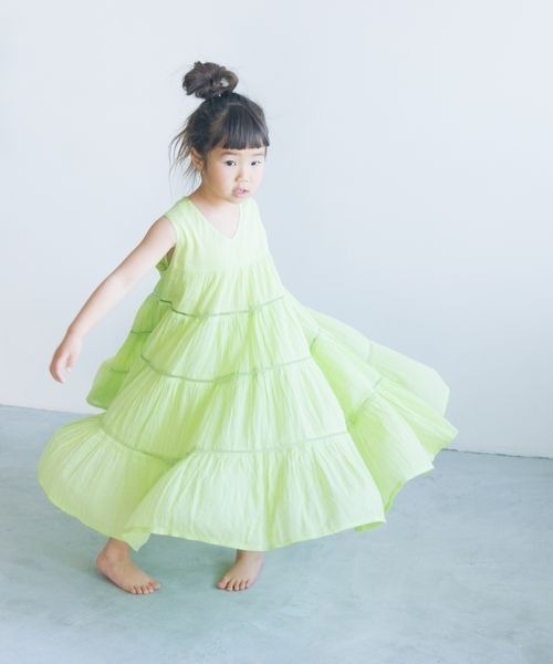 LOWRYS FARM（ローリーズファーム）の「ボイルティアードノースリーブワンピース　187057（ワンピース・キッズ・パープル/ピンク/イエロー/グリーン・110cm/120cm/130cm/140cm/150cm）」の9枚目の写真
