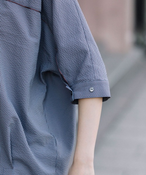 Munich（ミューニック）の「ギンガムチェックサッカークルーネックシャツ（シャツ/ブラウス・レディース・オレンジ/ブラック/パープル・FREE）」の17枚目の写真