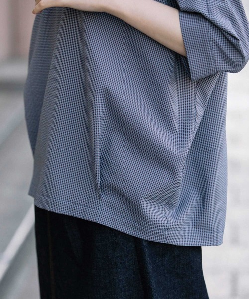 Munich（ミューニック）の「ギンガムチェックサッカークルーネックシャツ（シャツ/ブラウス・レディース・オレンジ/ブラック/パープル・FREE）」の16枚目の写真