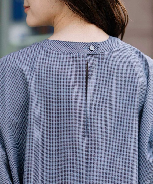 Munich（ミューニック）の「ギンガムチェックサッカークルーネックシャツ（シャツ/ブラウス・レディース・オレンジ/ブラック/パープル・FREE）」の15枚目の写真