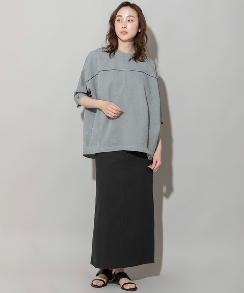 Munich（ミューニック）の「ギンガムチェックサッカークルーネックシャツ（シャツ/ブラウス・レディース・オレンジ/ブラック/パープル・FREE）」の19枚目の写真