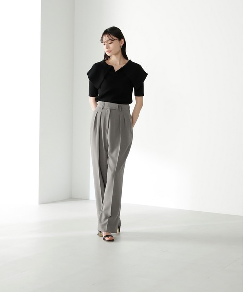 NATURAL BEAUTY BASIC（ナチュラルビューティーベーシック）の「◇ビッグカラーリブニット（ニット/セーター・レディース・ホワイト/ブラック/ピンク・FREE）」の14枚目の写真