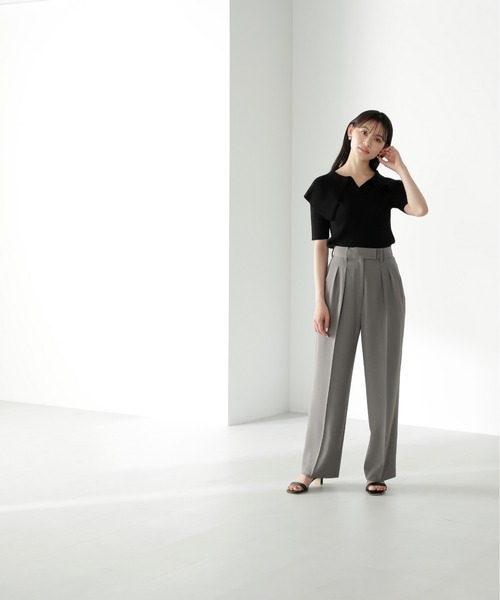 NATURAL BEAUTY BASIC（ナチュラルビューティーベーシック）の「◇ビッグカラーリブニット（ニット/セーター・レディース・ホワイト/ブラック/ピンク・FREE）」の13枚目の写真