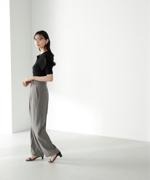 NATURAL BEAUTY BASIC（ナチュラルビューティーベーシック）の「◇ビッグカラーリブニット（ニット/セーター・レディース・ホワイト/ブラック/ピンク・FREE）」の15枚目の写真