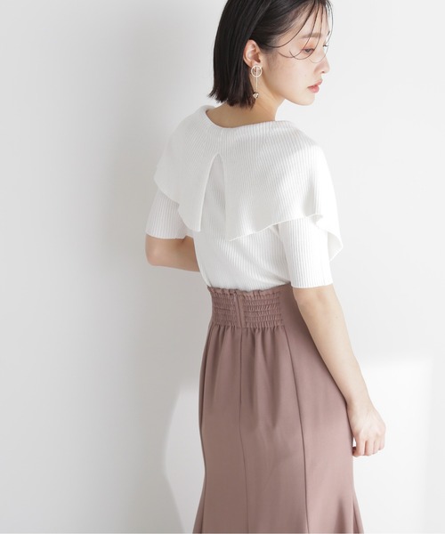 NATURAL BEAUTY BASIC（ナチュラルビューティーベーシック）の「◇ビッグカラーリブニット（ニット/セーター・レディース・ホワイト/ブラック/ピンク・FREE）」の6枚目の写真