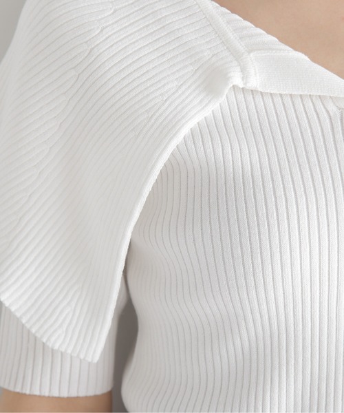 NATURAL BEAUTY BASIC（ナチュラルビューティーベーシック）の「◇ビッグカラーリブニット（ニット/セーター・レディース・ホワイト/ブラック/ピンク・FREE）」の10枚目の写真