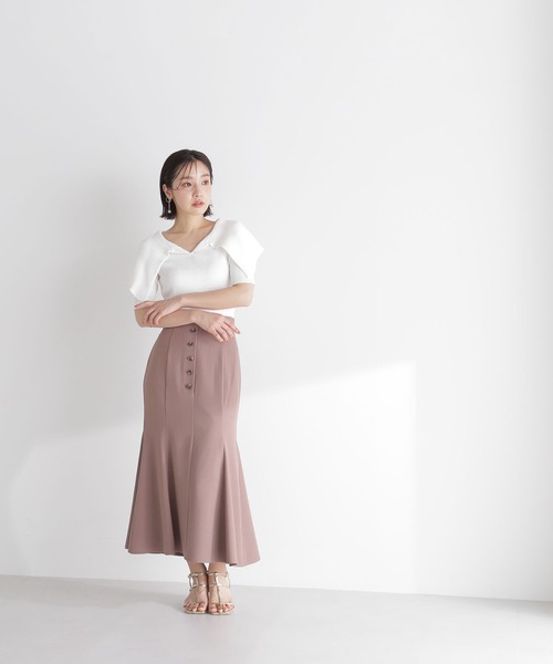 NATURAL BEAUTY BASIC（ナチュラルビューティーベーシック）の「◇ビッグカラーリブニット（ニット/セーター・レディース・ホワイト/ブラック/ピンク・FREE）」の9枚目の写真