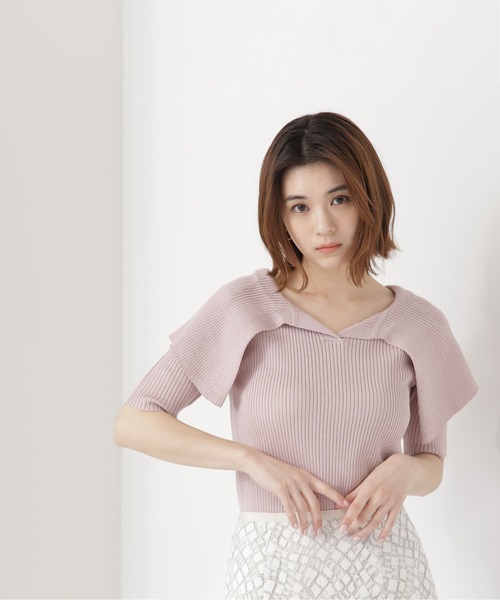 NATURAL BEAUTY BASIC（ナチュラルビューティーベーシック）の「◇ビッグカラーリブニット（ニット/セーター・レディース・ホワイト/ブラック/ピンク・FREE）」の18枚目の写真