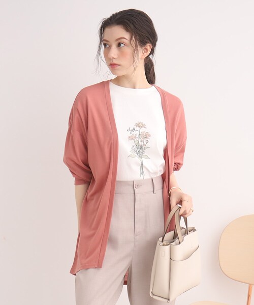 SHOO・LA・RUE(シューラルー)の「◆【ヒップが隠れる丈で安心!】さらっと心地よいカーディガン(カーディガン/ボレロ・レディース・ライトブルー/ブラック/ホワイト系/ピンク系・02/03/04)」の20枚目の写真