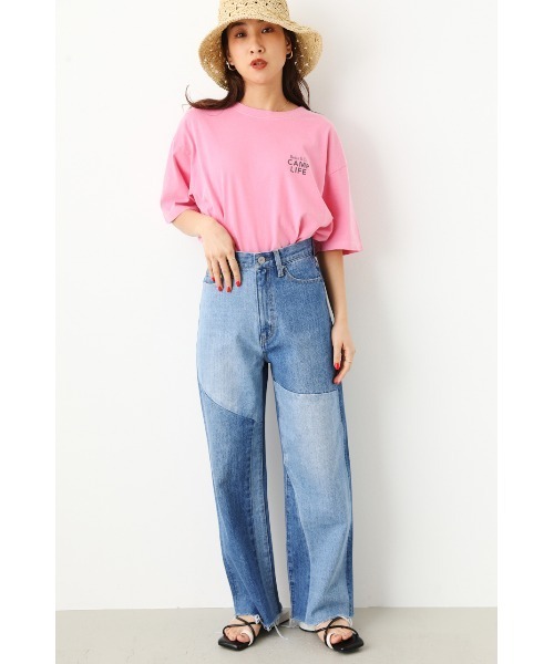 RODEO CROWNS WIDE BOWL（ロデオクラウンズワイドボウル）の「patchwork ストレートデニム（デニムパンツ・レディース・ブルー・MEDIUM/X-SMALL/SMALL）」の10枚目の写真