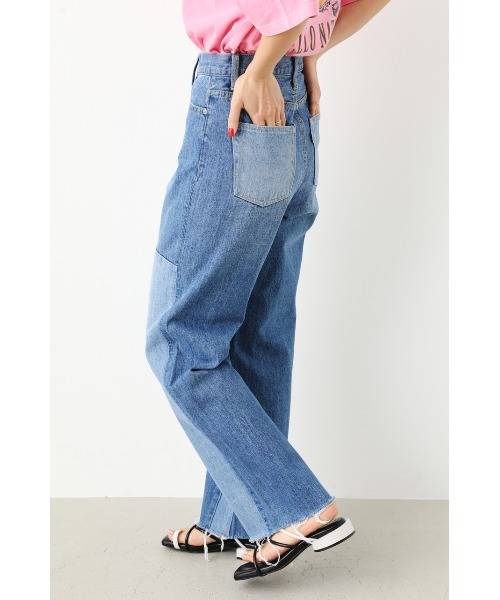 RODEO CROWNS WIDE BOWL（ロデオクラウンズワイドボウル）の「patchwork ストレートデニム（デニムパンツ・レディース・ブルー・MEDIUM/X-SMALL/SMALL）」の9枚目の写真