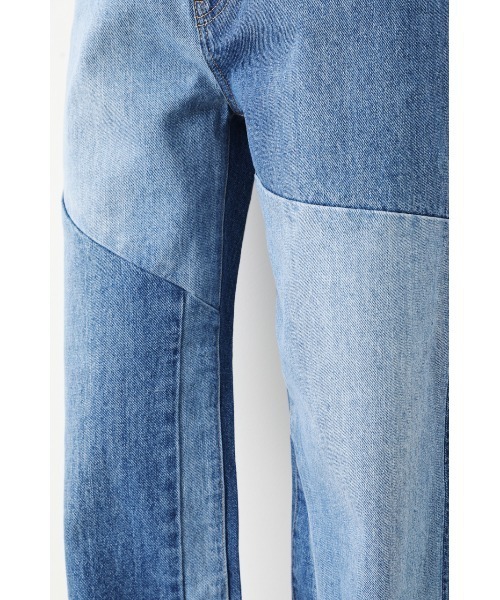 RODEO CROWNS WIDE BOWL（ロデオクラウンズワイドボウル）の「patchwork ストレートデニム（デニムパンツ・レディース・ブルー・MEDIUM/X-SMALL/SMALL）」の4枚目の写真