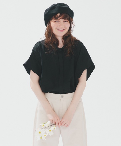 EDIT Gris(エディットグリ)の「【涼しく着れる!】ゆったりフレンチスリーブブラウス(シャツ/ブラウス・レディース・ブラック/ホワイト・FREE)」の6枚目の写真