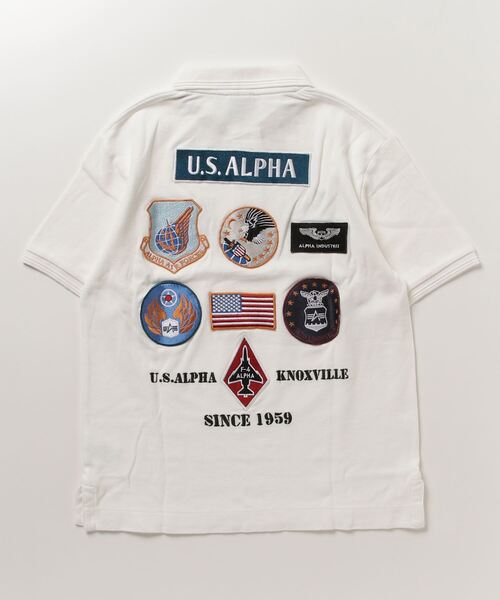 Alpha Industries(アルファインダストリーズ)の「フライトパッチ カノコポロシャツ(ポロシャツ・メンズ・ネイビー/ホワイト・LARGE/X-LARGE/MEDIUM)」の11枚目の写真