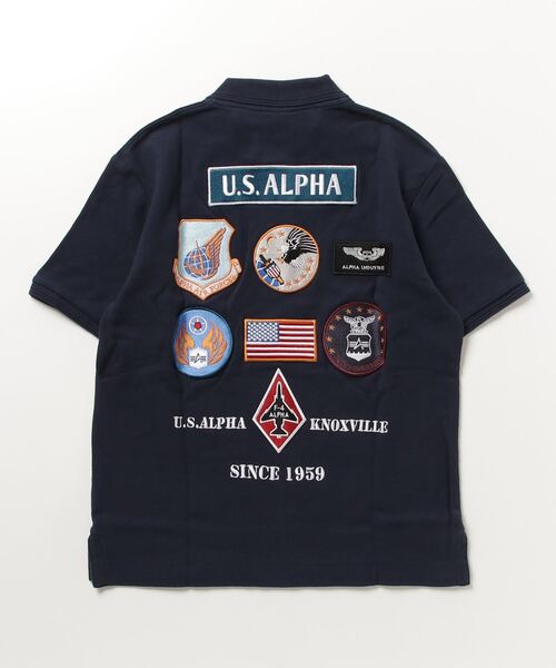 Alpha Industries(アルファインダストリーズ)の「フライトパッチ カノコポロシャツ(ポロシャツ・メンズ・ネイビー/ホワイト・LARGE/X-LARGE/MEDIUM)」の18枚目の写真