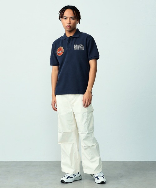 Alpha Industries(アルファインダストリーズ)の「フライトパッチ カノコポロシャツ(ポロシャツ・メンズ・ネイビー/ホワイト・LARGE/X-LARGE/MEDIUM)」の22枚目の写真