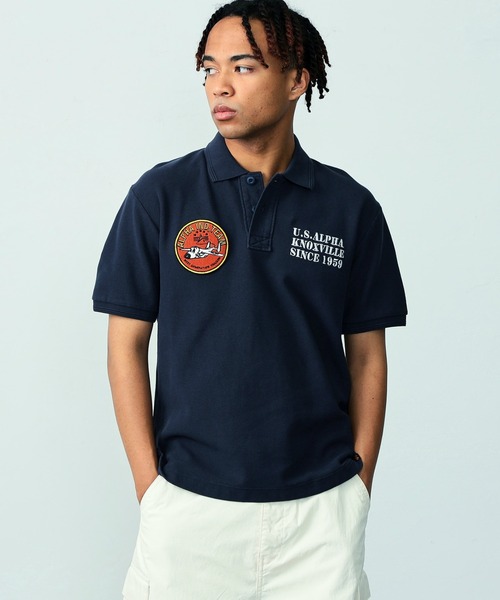 Alpha Industries(アルファインダストリーズ)の「フライトパッチ カノコポロシャツ(ポロシャツ・メンズ・ネイビー/ホワイト・LARGE/X-LARGE/MEDIUM)」の19枚目の写真