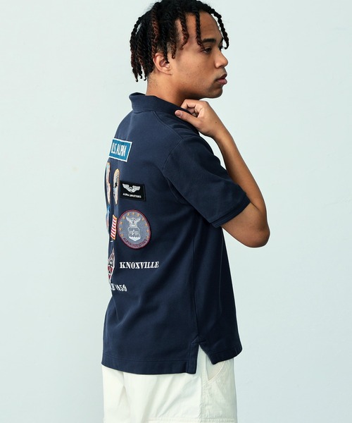 Alpha Industries(アルファインダストリーズ)の「フライトパッチ カノコポロシャツ(ポロシャツ・メンズ・ネイビー/ホワイト・LARGE/X-LARGE/MEDIUM)」の3枚目の写真