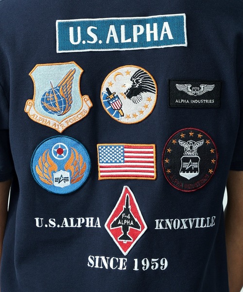 Alpha Industries(アルファインダストリーズ)の「フライトパッチ カノコポロシャツ(ポロシャツ・メンズ・ネイビー/ホワイト・LARGE/X-LARGE/MEDIUM)」の17枚目の写真