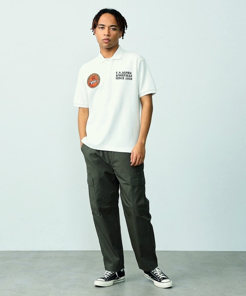 Alpha Industries(アルファインダストリーズ)の「フライトパッチ カノコポロシャツ(ポロシャツ・メンズ・ネイビー/ホワイト・LARGE/X-LARGE/MEDIUM)」の13枚目の写真
