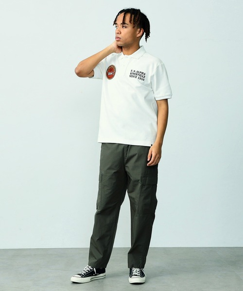 Alpha Industries(アルファインダストリーズ)の「フライトパッチ カノコポロシャツ(ポロシャツ・メンズ・ネイビー/ホワイト・LARGE/X-LARGE/MEDIUM)」の4枚目の写真