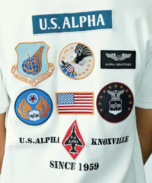 Alpha Industries(アルファインダストリーズ)の「フライトパッチ カノコポロシャツ(ポロシャツ・メンズ・ネイビー/ホワイト・LARGE/X-LARGE/MEDIUM)」の8枚目の写真
