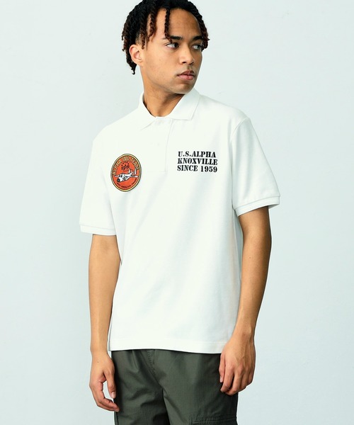 Alpha Industries(アルファインダストリーズ)の「フライトパッチ カノコポロシャツ(ポロシャツ・メンズ・ネイビー/ホワイト・LARGE/X-LARGE/MEDIUM)」の9枚目の写真