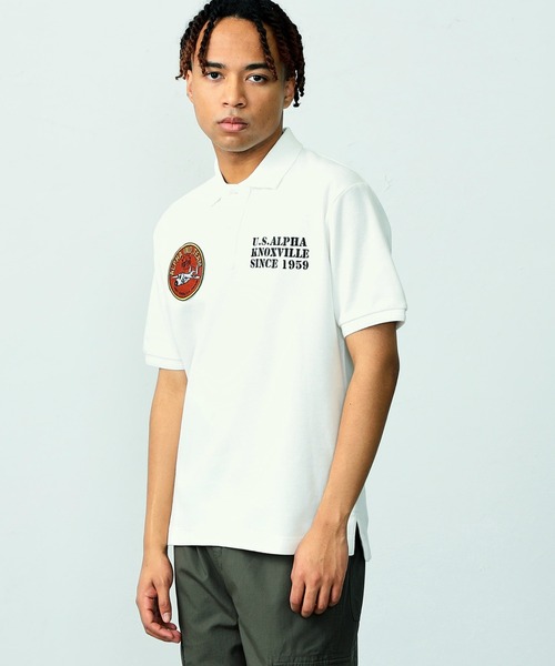 Alpha Industries(アルファインダストリーズ)の「フライトパッチ カノコポロシャツ(ポロシャツ・メンズ・ネイビー/ホワイト・LARGE/X-LARGE/MEDIUM)」の16枚目の写真