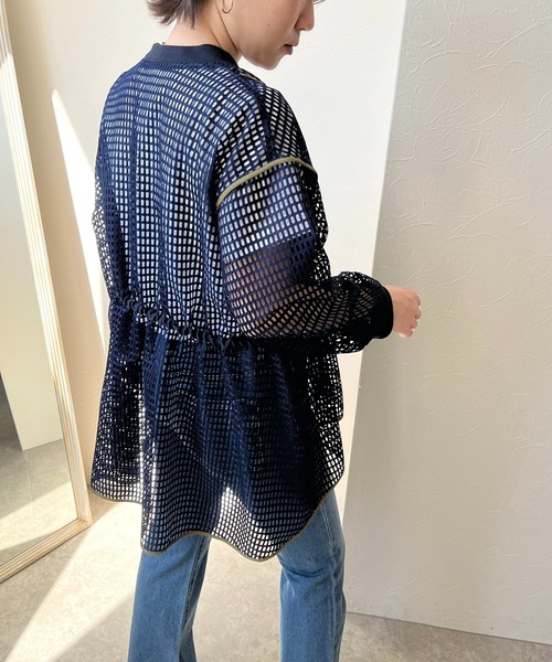 LHELBIE（レルビエ）の「メッシュドロストブルゾン（ブルゾン・レディース・オフホワイト/ネイビー/ブラック・M）」の9枚目の写真