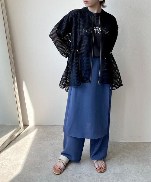 LHELBIE（レルビエ）の「メッシュドロストブルゾン（ブルゾン・レディース・オフホワイト/ネイビー/ブラック・M）」の7枚目の写真