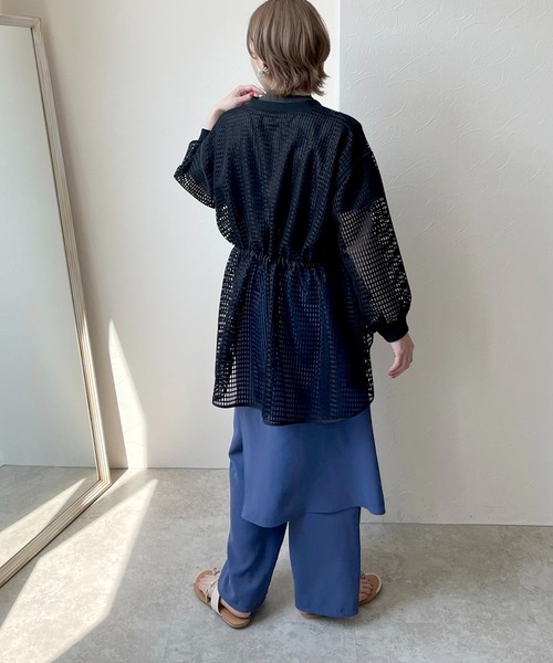 LHELBIE（レルビエ）の「メッシュドロストブルゾン（ブルゾン・レディース・オフホワイト/ネイビー/ブラック・M）」の18枚目の写真