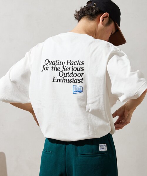 JOURNAL STANDARD relume（ジャーナルスタンダード　レリューム）の「【HINE SNOWBRIDGE / ハイン スノウブリッジ】別注 プリントT（Tシャツ/カットソー・メンズ・ホワイト×ホワイト/ホワイト/ホワイト系その他/グリーン/パープル/イエロー・MEDIUM/LARGE）」の3枚目の写真