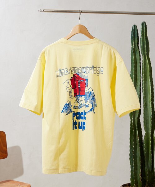 JOURNAL STANDARD relume（ジャーナルスタンダード　レリューム）の「【HINE SNOWBRIDGE / ハイン スノウブリッジ】別注 プリントT（Tシャツ/カットソー・メンズ・ホワイト×ホワイト/ホワイト/ホワイト系その他/グリーン/パープル/イエロー・MEDIUM/LARGE）」の6枚目の写真