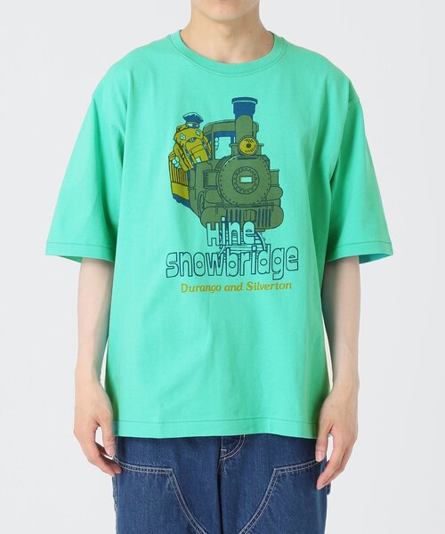 JOURNAL STANDARD relume（ジャーナルスタンダード　レリューム）の「【HINE SNOWBRIDGE / ハイン スノウブリッジ】別注 プリントT（Tシャツ/カットソー・メンズ・ホワイト×ホワイト/ホワイト/ホワイト系その他/グリーン/パープル/イエロー・MEDIUM/LARGE）」の17枚目の写真