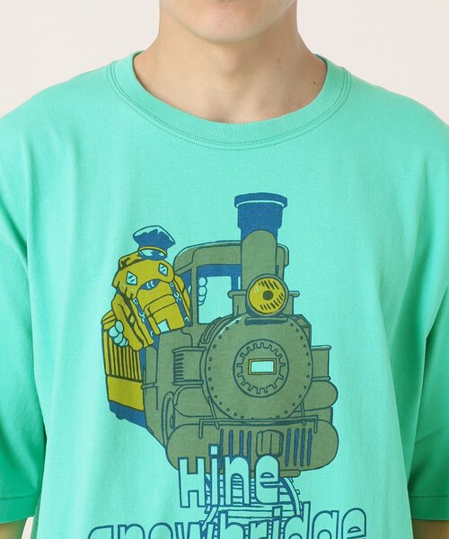 JOURNAL STANDARD relume（ジャーナルスタンダード　レリューム）の「【HINE SNOWBRIDGE / ハイン スノウブリッジ】別注 プリントT（Tシャツ/カットソー・メンズ・ホワイト×ホワイト/ホワイト/ホワイト系その他/グリーン/パープル/イエロー・MEDIUM/LARGE）」の21枚目の写真