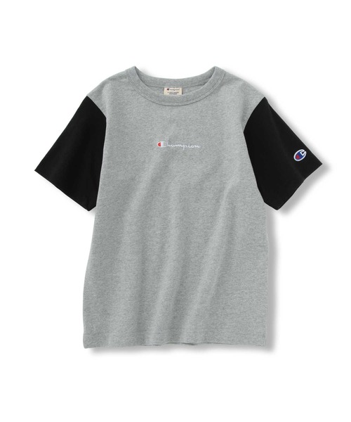 Champion（チャンピオン）の「【Champion】ロゴ刺繍クレイジーＴシャツ（Tシャツ/カットソー・キッズ・ブラック×グレー/ブルー/ライトインディゴブルー/グリーン・105/120/140/130）」の13枚目の写真