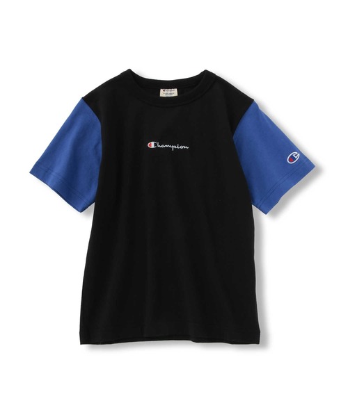 Champion（チャンピオン）の「【Champion】ロゴ刺繍クレイジーＴシャツ（Tシャツ/カットソー・キッズ・ブラック×グレー/ブルー/ライトインディゴブルー/グリーン・105/120/140/130）」の19枚目の写真