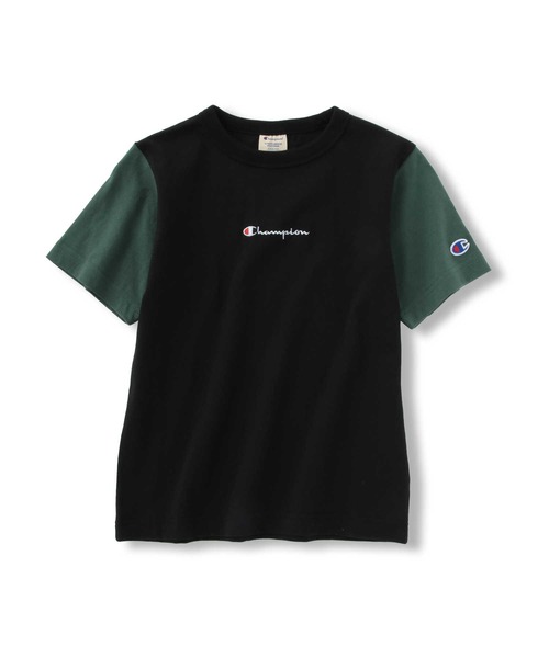 Champion（チャンピオン）の「【Champion】ロゴ刺繍クレイジーＴシャツ（Tシャツ/カットソー・キッズ・ブラック×グレー/ブルー/ライトインディゴブルー/グリーン・105/120/140/130）」の15枚目の写真