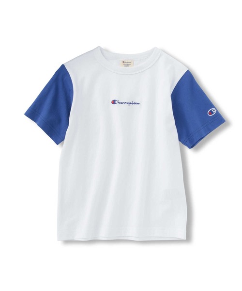 Champion（チャンピオン）の「【Champion】ロゴ刺繍クレイジーＴシャツ（Tシャツ/カットソー・キッズ・ブラック×グレー/ブルー/ライトインディゴブルー/グリーン・105/120/140/130）」の17枚目の写真